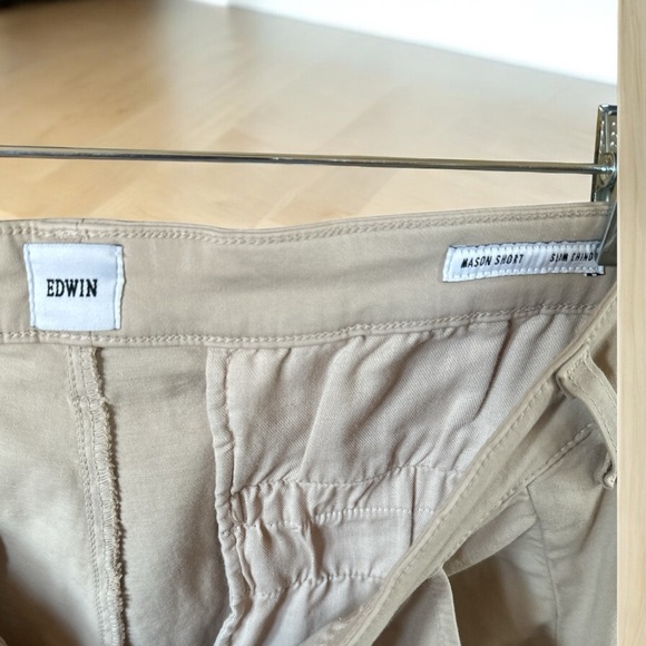 EDWIN Mason Short Slim Chino Shorts Men’s Size 36 Oyster Tan NWT - Picture 5 of 7